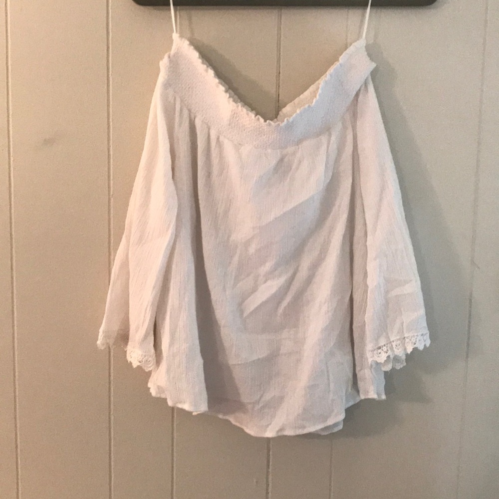 Off the shoulder white blouse size medium